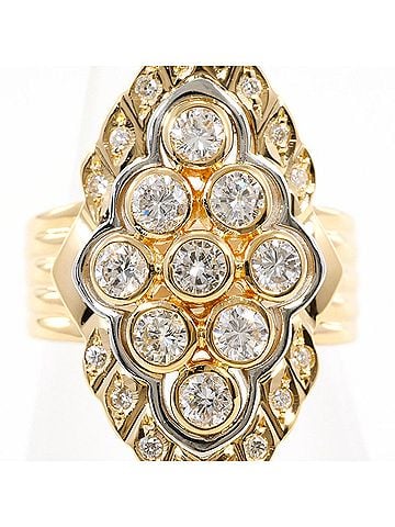Unbranded PT900 Platinum 18K Yellow Gold Ring with 1 Diamond (1.17ct), Certificate of Authenticity, Total Weight 11.7g, Like New Condition. (view 2)