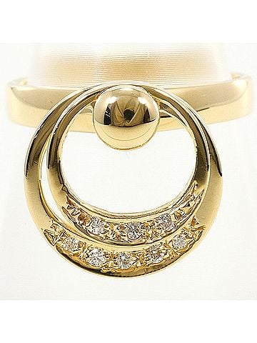 Unbranded K14 14K YG Yellow Gold Ring with Diamond (no carat marking), Certificate of Authenticity, Total Weight 4.2g, Like New Condition. (view 1)