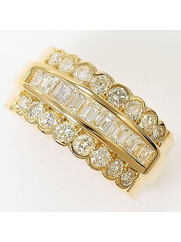Unbranded 18K (18-karat) Yellow Gold Ring with 1.50ct Diamond, Certificate of Authenticity, Total Weight 7.2g, Like New Condition. (view 1)