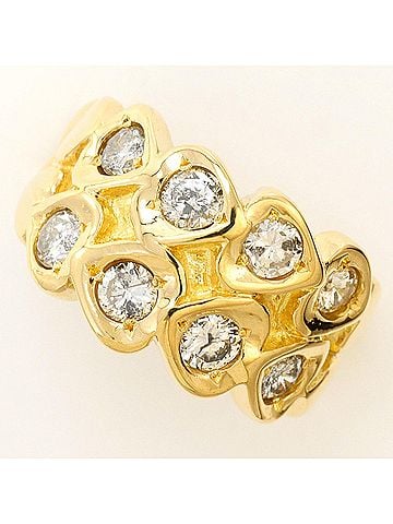 Unbranded 18K (18-karat) Yellow Gold Ring with 1.00ct Diamond, Certificate of Authenticity, Total Weight 8.0g, Like New Condition. (view 1)