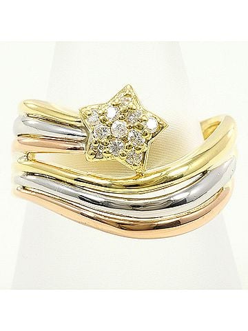 Unbranded PT900 Platinum 18K Yellow Gold Ring with 0.15ct Diamond, Certificate of Authenticity, Total Weight 4.5g, Like New Condition. (view 1)