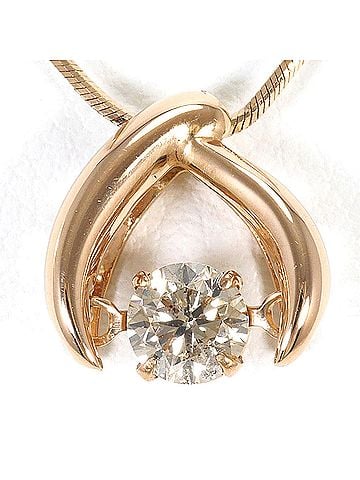 Unbranded 18K (18-karat gold) Pink Gold Necklace with 0.30ct Diamond, Certificate of Authenticity, Total Weight 3.5g, 45cm Length, Like New Condition. (view 1)