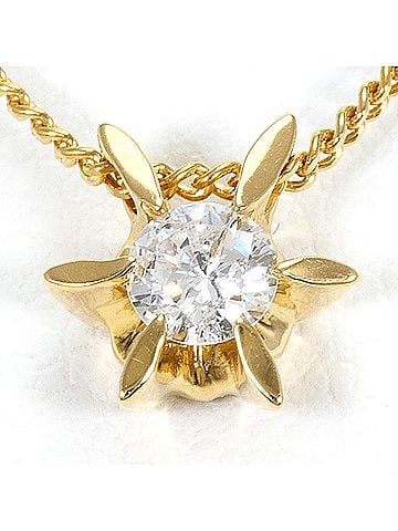 Unbranded 18K (18-karat) Yellow Gold Necklace with 0.17ct Diamond, Certificate of Authenticity, Total Weight 2.4g, 40cm, Like New Condition. (view 1)