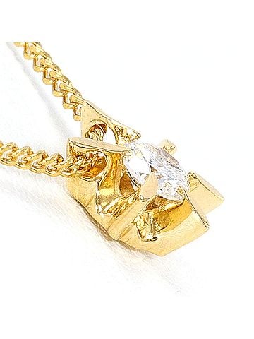 Unbranded 18K (18-karat) Yellow Gold Necklace with 0.17ct Diamond, Certificate of Authenticity, Total Weight 2.4g, 40cm, Like New Condition. (view 2)