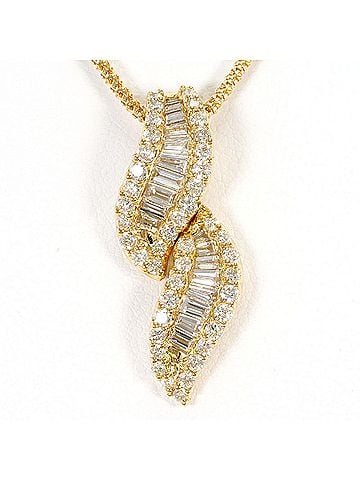 Unbranded 18K (18-karat) Yellow Gold Necklace with 1.00ct Diamond, Certificate of Authenticity, Total Weight 6.4g, 45cm, Like New Condition. (view 1)