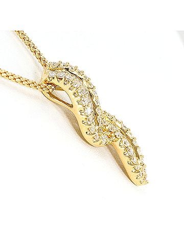 Unbranded 18K (18-karat) Yellow Gold Necklace with 1.00ct Diamond, Certificate of Authenticity, Total Weight 6.4g, 45cm, Like New Condition. (view 2)
