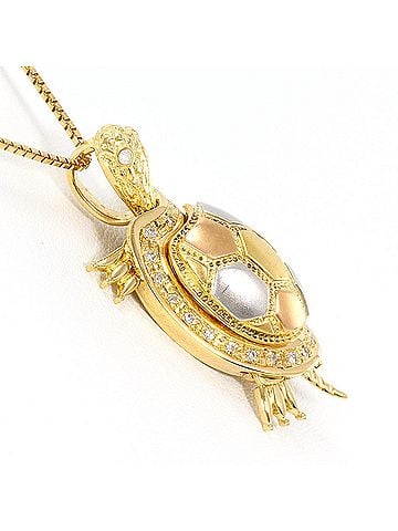 Unbranded PT900 Platinum 18K Yellow Gold Necklace with 0.18ct Diamond, Certificate of Authenticity, Total Weight 13.0g, 40cm Length, Like New Condition. (view 2)