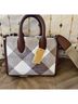 Michael Kors Checkered-gingham Brown White Leather Tote One size - photo 3
