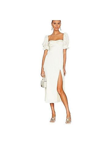 Onia x WeWoreWhat Cream Puff Sleeve Midi Dress Casual Dress (view 1)