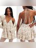Free People 49% Rayon 31% Metallic Fiber 20% Polyester 100% Viscose Floral White Yellow Romper Size XS - photo 3