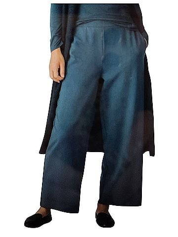 Eileen Fisher Wide leg Ankle (fir green) Casual Pants (view 1)