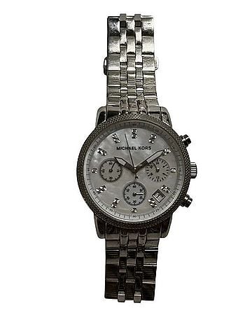 Michael Kors Silver-tone Crystal Dial Chronograph Bracelet Watch Watch (view 1)