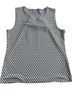 Ann Taylor Floral Black White Blue Sleeveless Top Size M - photo 2