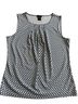Ann Taylor Floral Black White Blue Sleeveless Top Size M - photo 1