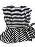 Ann Taylor LOFT Stripes White Blue Short Sleeve Blouse Size M - photo 2