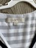 Ann Taylor LOFT Stripes White Blue Short Sleeve Blouse Size M - photo 3