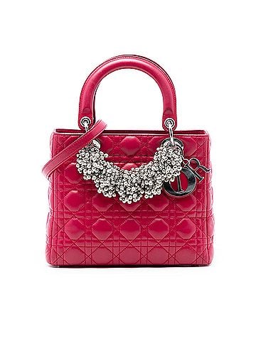 Dior Medium Lambskin Cannage Pearl Lady Dior (view 1)