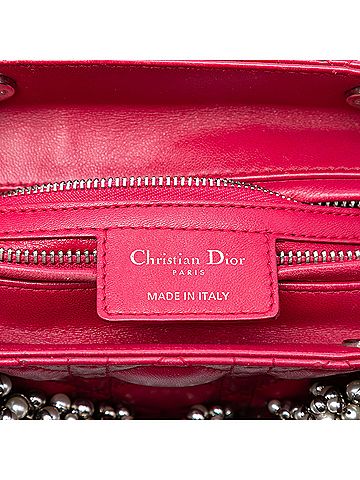Dior Medium Lambskin Cannage Pearl Lady Dior (view 2)