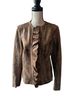 Chico's 50% Gauze 100% Leather Animal Print Brown Jacket Size 8 - photo 1