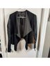 Stella & Jamie 61% Rayon 34% Polyester 5% Spandex 100% Gauze Solid Black Gray Jacket Size S - photo 3