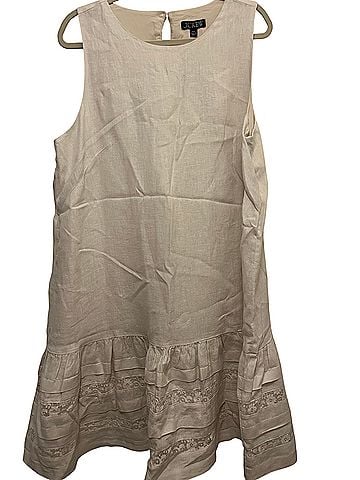J.Crew Linen Sleeveless Ruffle Hem Dress Casual Dress (view 1)