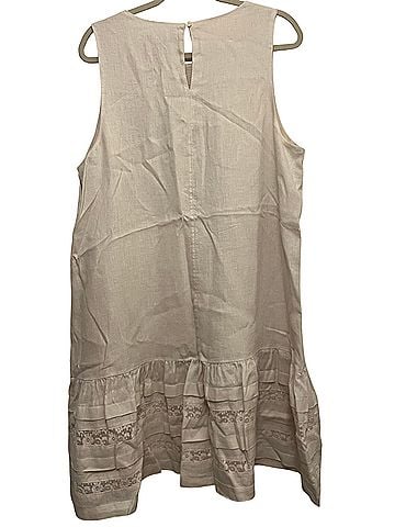 J.Crew Linen Sleeveless Ruffle Hem Dress Casual Dress (view 2)