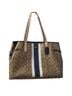 Coach 100% Coated Canvas Stripes Brown Blue White Tote One size - photo 1