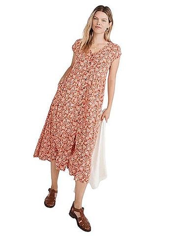 Madewell Button-Front Midi Dress Casual Dress (view 1)