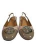 Tory Burch 100% Patent Leather Tan Silver Heels Size 8 1/2 - photo 2