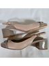 Tory Burch 100% Patent Leather Tan Silver Heels Size 8 1/2 - photo 5