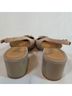 Tory Burch 100% Patent Leather Tan Silver Heels Size 8 1/2 - photo 4