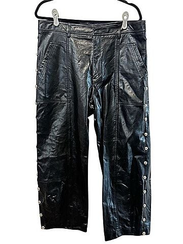 Anthropologie Vegan Leather Side Studded Barrel Utility Cargo Pants (view 1)