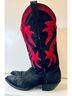 Larry Mahan Cowboy Collection Black Red Boots Size 7 - photo 5