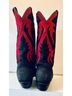 Larry Mahan Cowboy Collection Black Red Boots Size 7 - photo 4