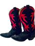 Larry Mahan Cowboy Collection Black Red Boots Size 7 - photo 1