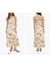 The Workshop 100% Rayon Floral Red Ivory Casual Dress Size L - photo 3