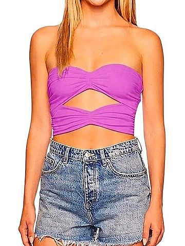 Susana Monaco Gathered Cutout Tube Top Tube Top (view 1)