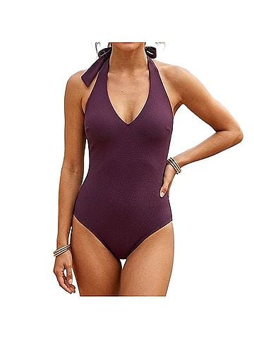 SPANX Pique Shaping Halter One Piece Swimsuit (view 1)