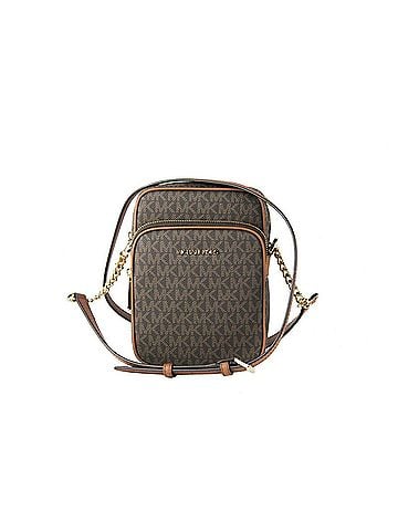 Michael Kors Jet Set Travel Signature Medium Logo Chain Crossbody Flight Bag (view 1)