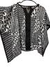 New Directions 100% Polyester Graphic Black White Short Sleeve Blouse Size L - photo 1
