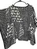 New Directions 100% Polyester Graphic Black White Short Sleeve Blouse Size L - photo 2