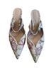 Jonathan Simkhai Floral Pink Ivory Heels Size 7 - photo 1