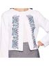 Nanette Lepore 55% Linen 45% Cotton 100% Cotton White Blue Blazer Size 12 - photo 1