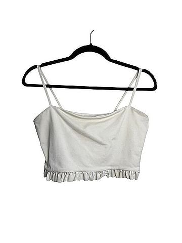 Susana Monaco Revolve Ruffle Sugar White Crop Tank Top Tank Top (view 1)