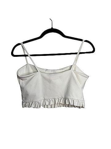 Susana Monaco Revolve Ruffle Sugar White Crop Tank Top Tank Top (view 2)