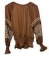 Shyanne 100% Polyester Brown Long Sleeve Blouse Size S - photo 2