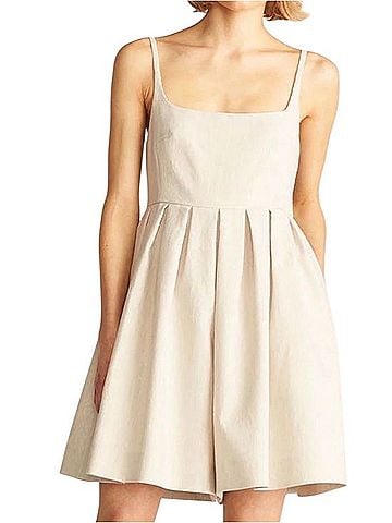 Rebecca Taylor Linen Pleated Romper Jumpsuit (view 1)