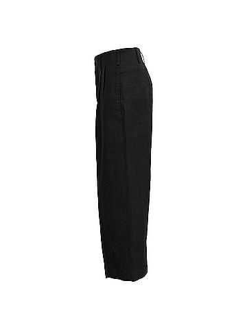 Yohji Yamamoto Yohji Yamamoto Pleated Wide-Leg Trousers in Black Cupro (view 2)