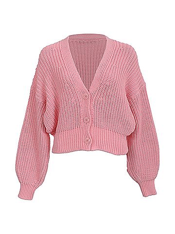 IRO Iro Uberta Oversized Ribbed Cardigan In Pink Polyester (view 1)