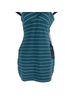 Privacy Please Stripes Teal White Cocktail Dress Size S - photo 6